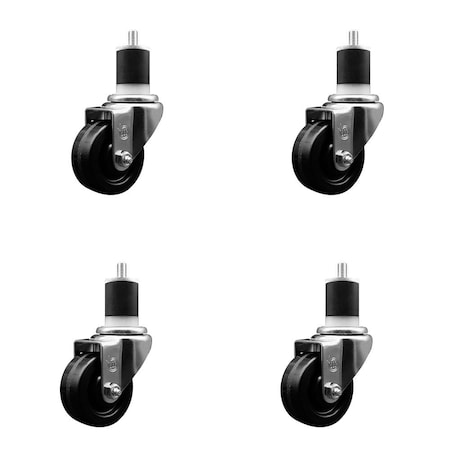 Service Caster 3'' Phenolic Wheel Swivel 1-7/8'' Expanding Stem Caster Set, 4PK SCC-EX20S314-PHR-178-4